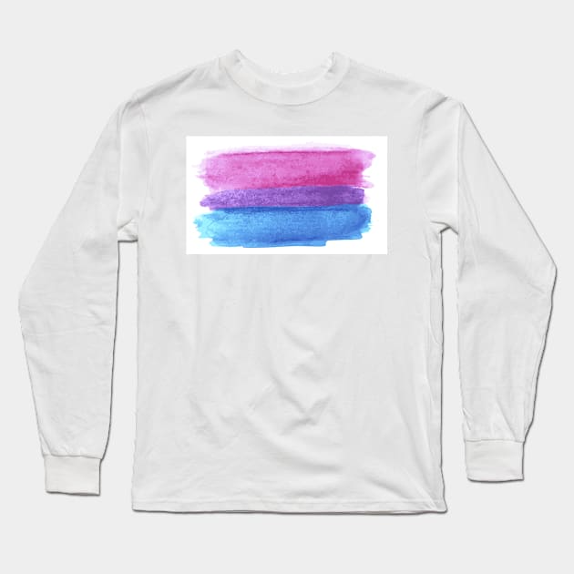 Bisexual Watercolor Flag Long Sleeve T-Shirt by Bestseller